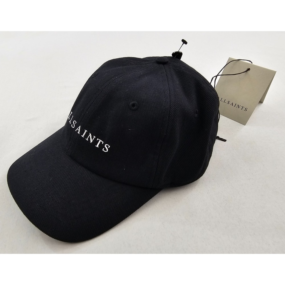 AllSaints classic logo 5 panel baseball cap hat black OSFA ASMC556065C-001 $65